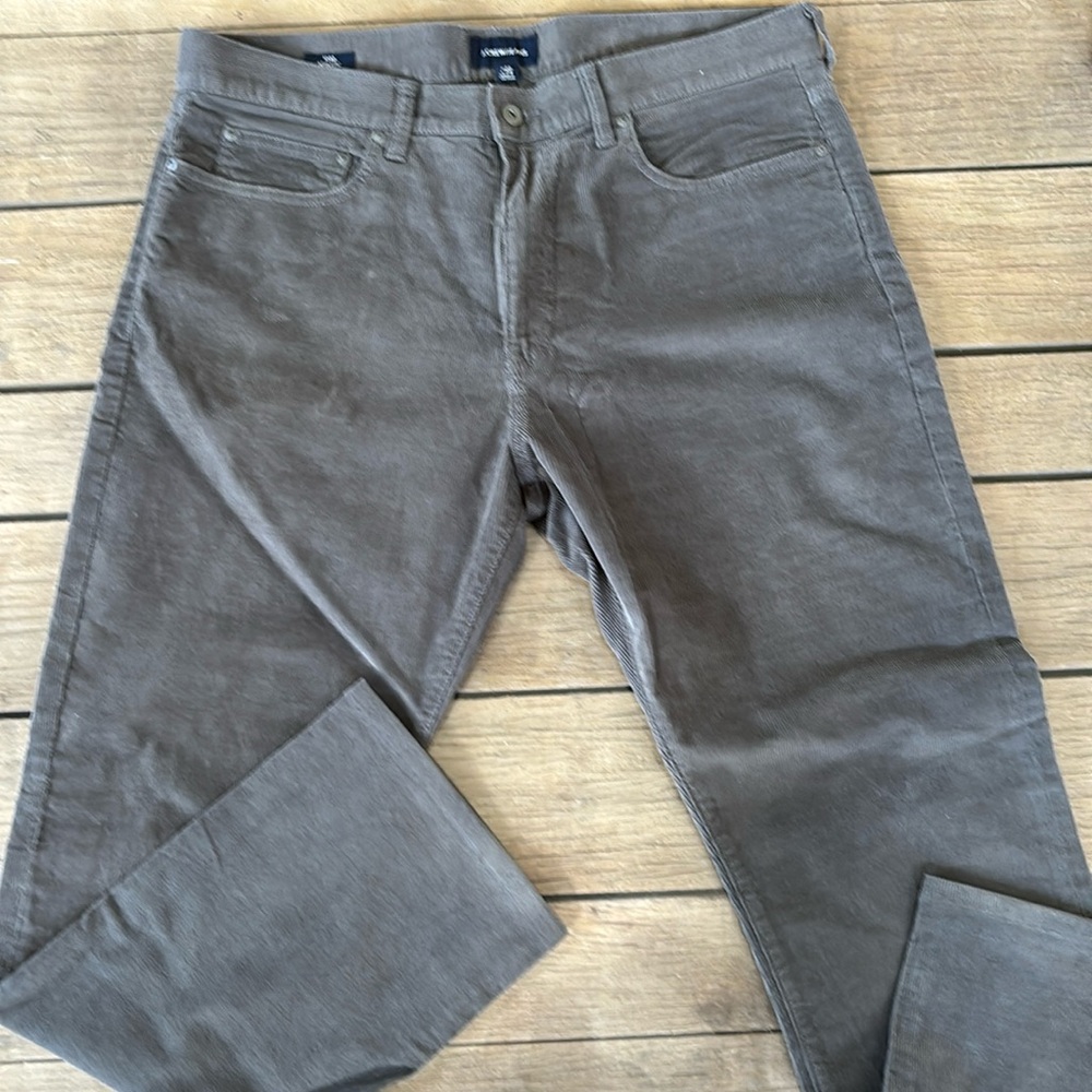 J Crew Mens Grey 1040 Athletic 35” 29”  Corduroy Pants